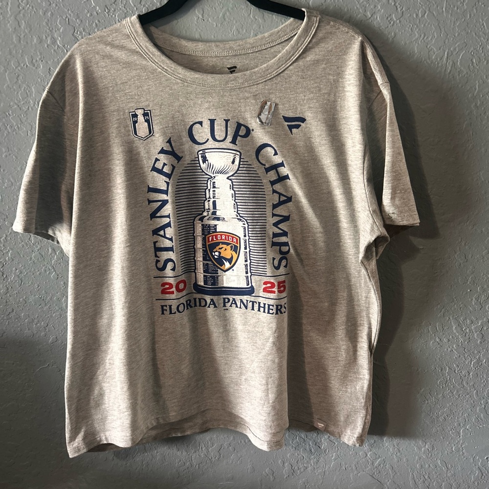Fanatics Gray T-Shirt Florida Panthers NGL hockey streetwear casual uni size XL